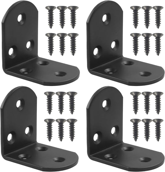 4 Pack Heavy Duty Floating Shelf Bracket, 1.97x1.97x1.5in, Stainless Steel Corner Brace 90 Degree, Durable V1258-DP02-B-3851