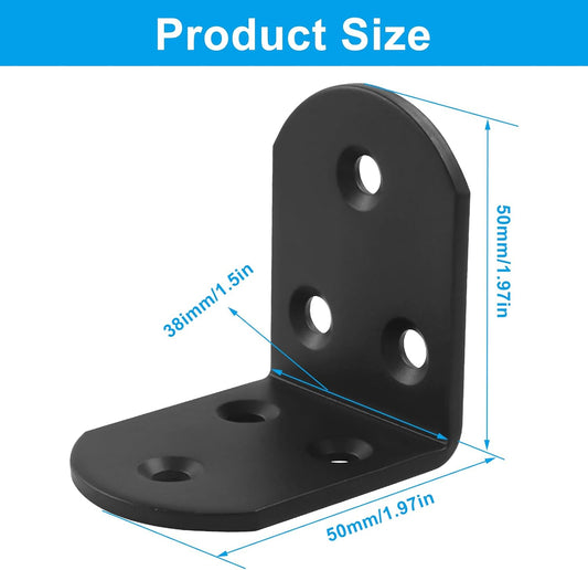 4 Pack Heavy Duty Floating Shelf Bracket, 1.97x1.97x1.5in, Stainless Steel Corner Brace 90 Degree, Durable V1258-DP02-B-3851