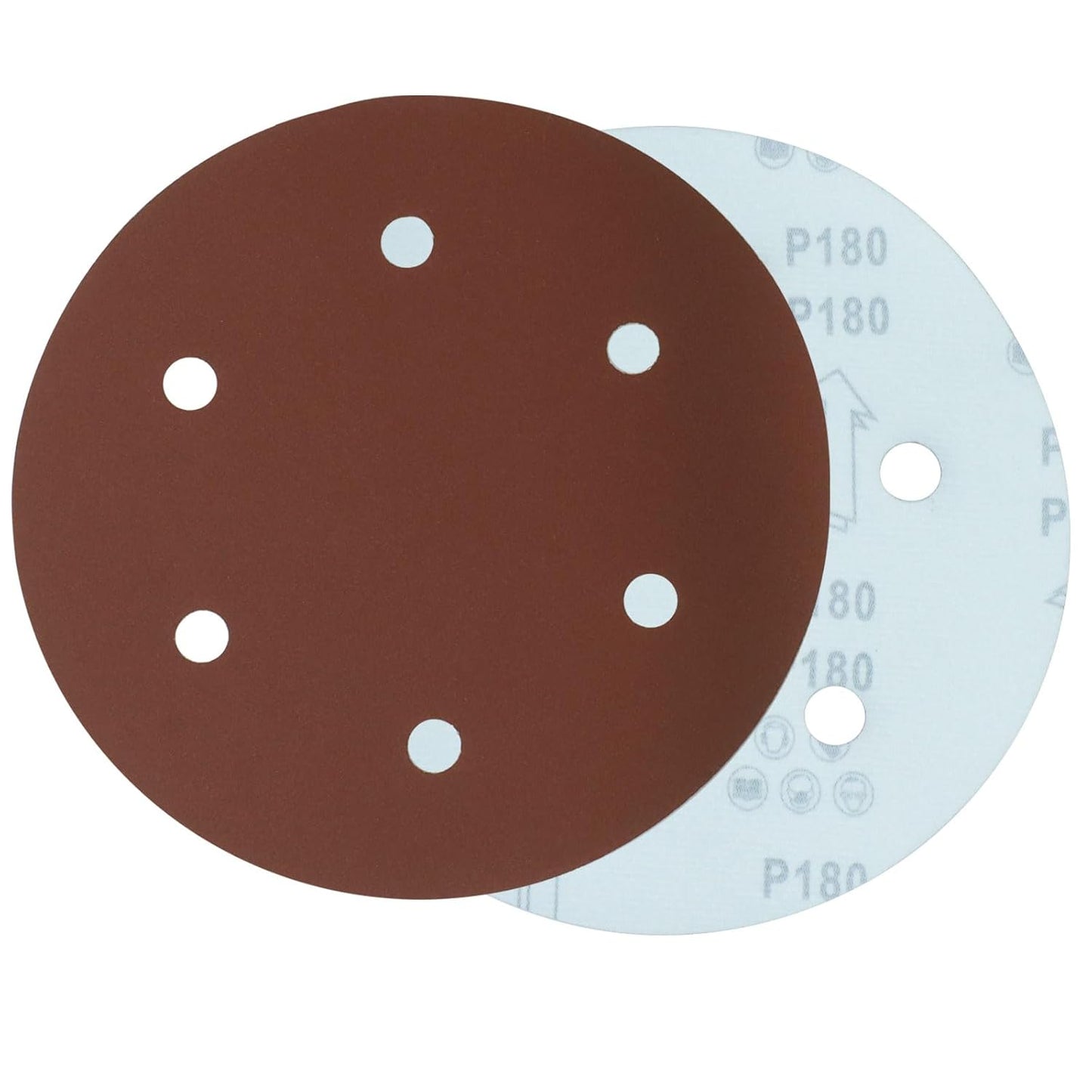 15 Pack 9 Inch 6 Hole Sanding Discs, 180 Grit Hook and Loop Sandpaper, Drywall Sanding Pads for Drywall V1258-DP02-B-3854