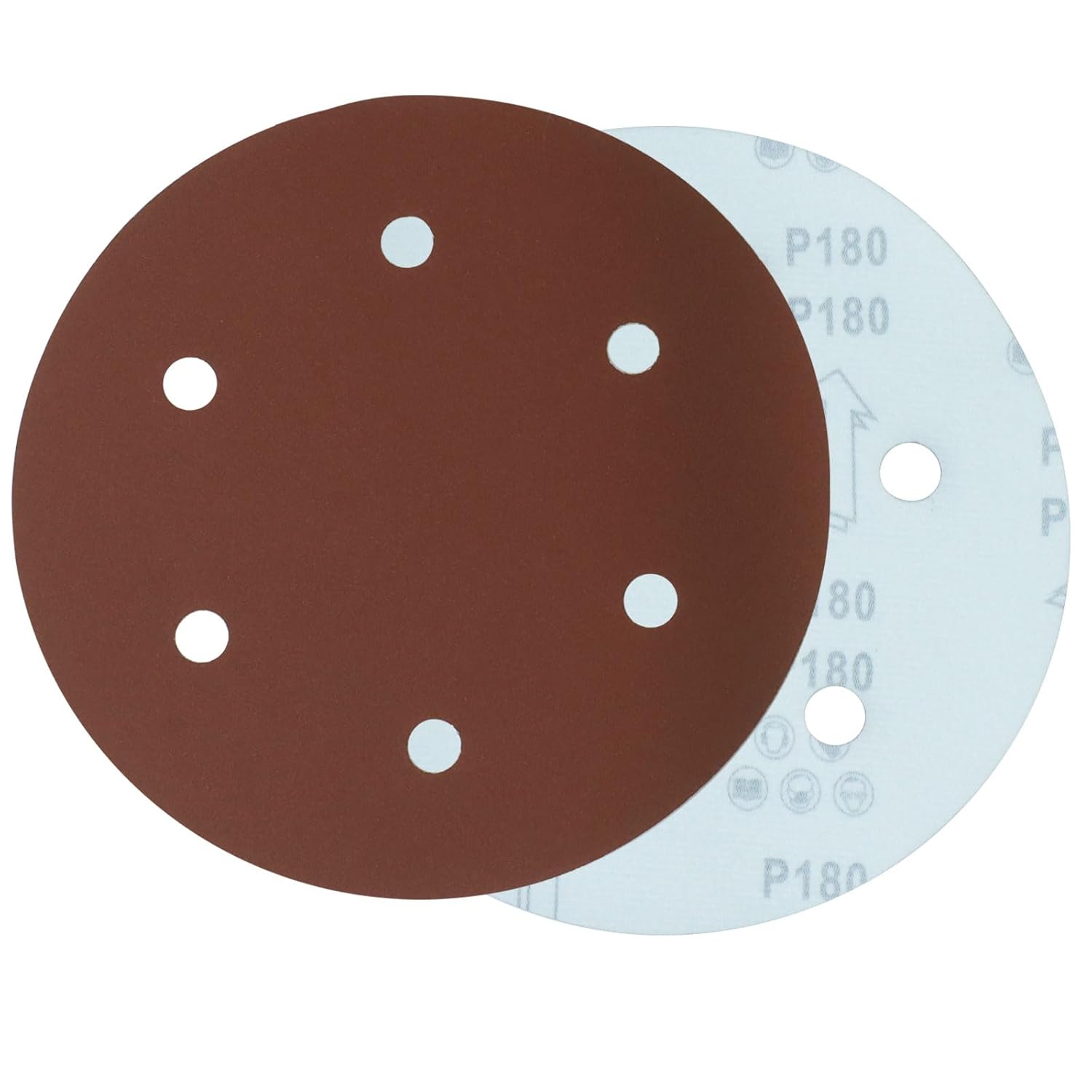 15 Pack 9 Inch 6 Hole Sanding Discs, 180 Grit Hook and Loop Sandpaper, Drywall Sanding Pads for Drywall V1258-DP02-B-3854
