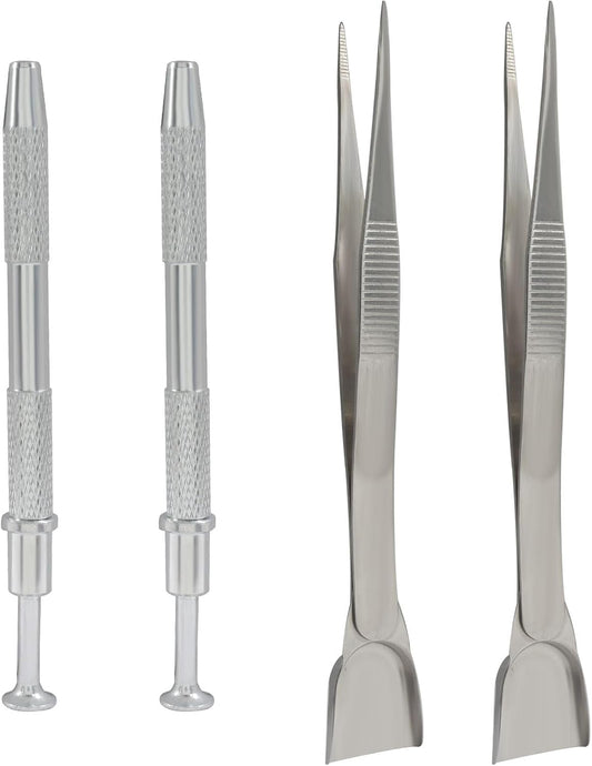 4 Pack Aluminum Alloy Cake Decorating Tools Set, Pearl Sprinkles Pen Pearl Grabber 4 Claws Stainless Steel V1258-DP02-B-3857