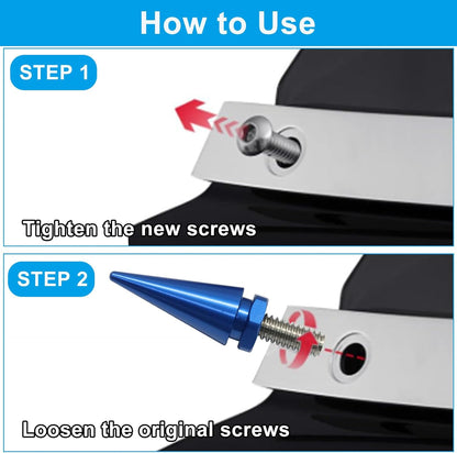 Windshield Bolts Blue Fairing Bolts, Windscreen Screws Kit Compatible for Street Glide, Electra Glide, Ultra V1258-DP02-B-3863