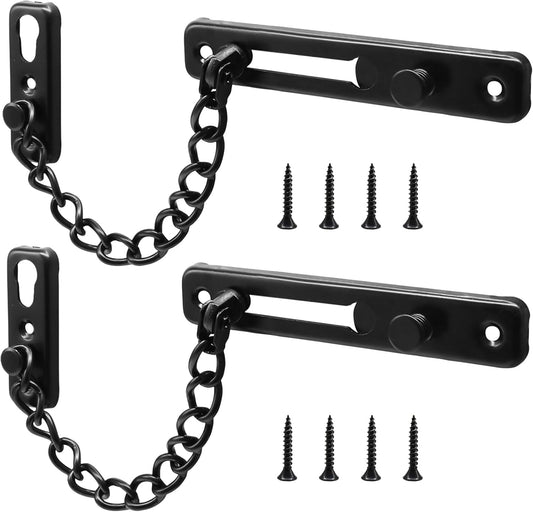 Heavy Duty Door Chain Lock with Mounting Screws, Stainless Steel Door Chain Guard for Front Doors, Pet Safe V1258-DP02-B-3866