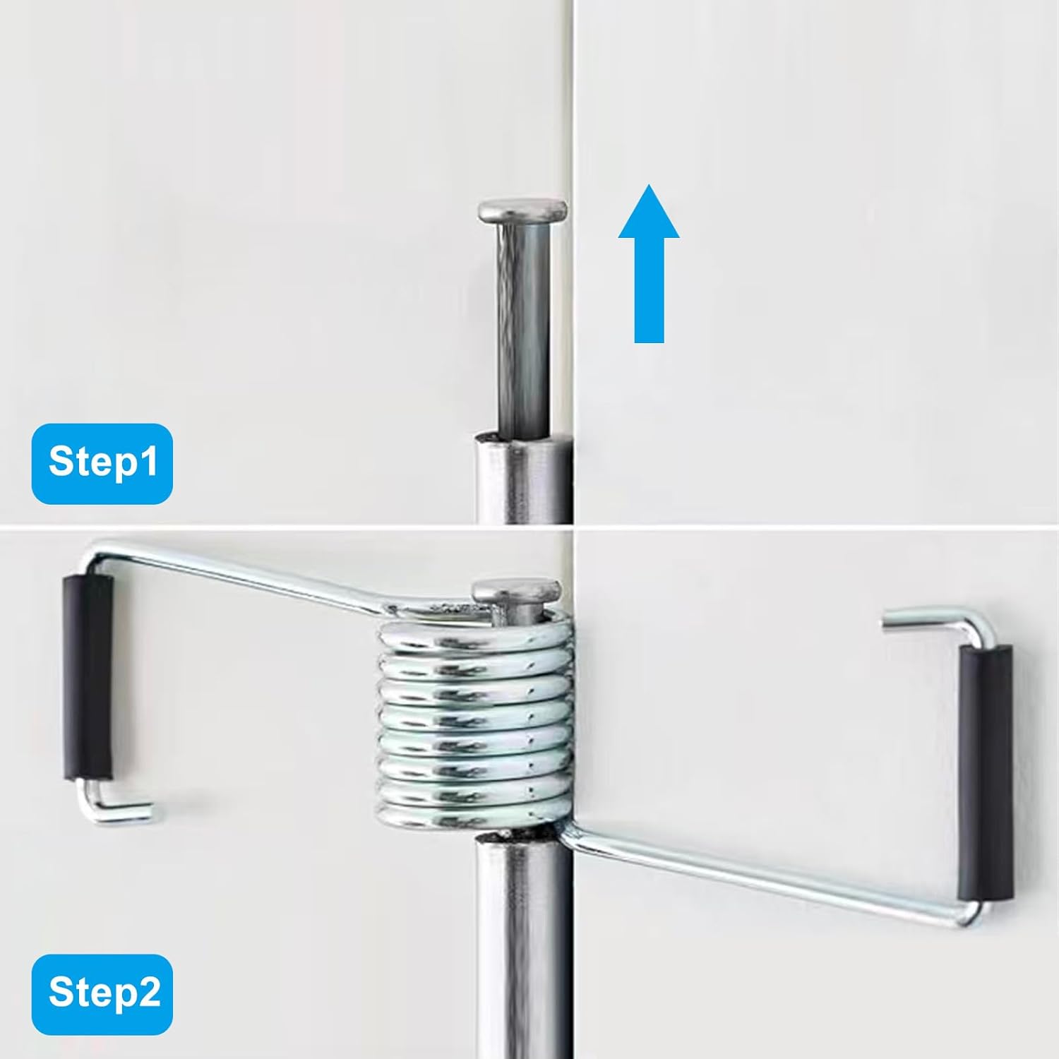4 Pack Spring Door Closer, Automatic Self-Closing Door Hinge with Rubber Bumper for Cabinet, Closet and V1258-DP02-B-3869