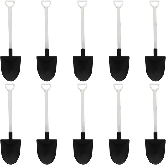 50 Pack Plastic Mini Shovel Shape Spoons for Desserts, Disposable Dessert Ice Cream Spoons, Fun Utensils for V1258-DP02-B-3874