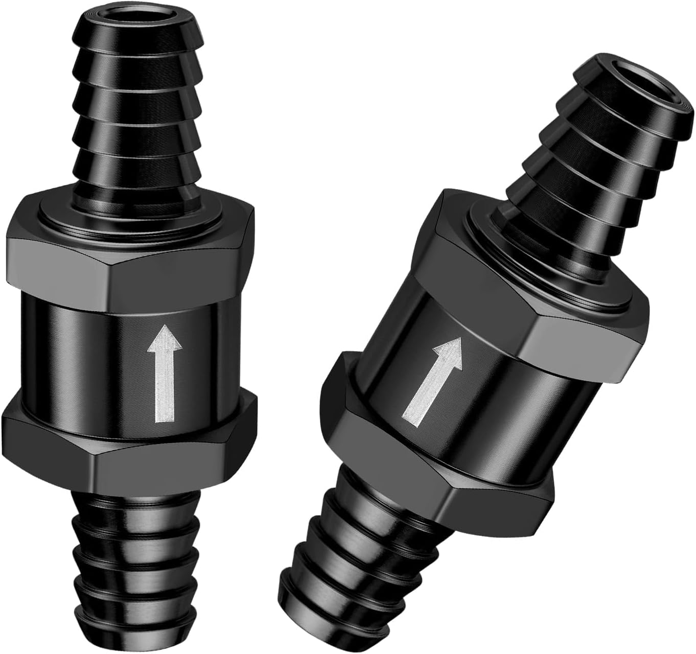3/8" Fuel Check Valve One Way Inline Non Return Diesel Gasoline Black (10mm OD,2PCS) V1258-DP02-B-3877