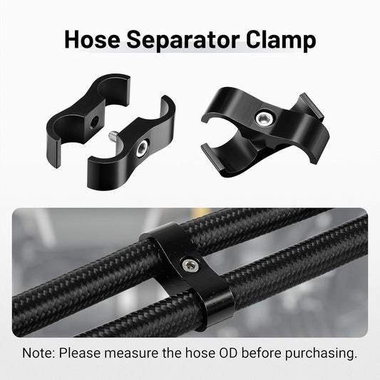 6AN Hose Separator Clamp, AN6 Fuel Line Mounting Clamp Aluminum Black 4PCS V1258-DP02-B-3878