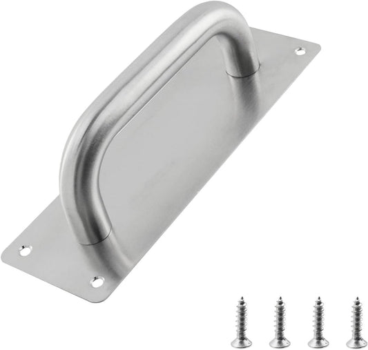 Door Pull Handle with Plate Stainess Steel Heavy Duty Barn Door Handle Push Pull Handles for Shed Commercial V1258-DP02-B-3881