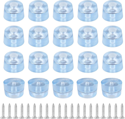 Transparent Screw Feet Rubber Pads Non Slip Non Skid Feet Pad for Furniture -Pack of 20 V1258-DP02-B-3882
