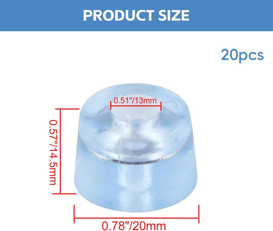 Transparent Screw Feet Rubber Pads Non Slip Non Skid Feet Pad for Furniture -Pack of 20 V1258-DP02-B-3882