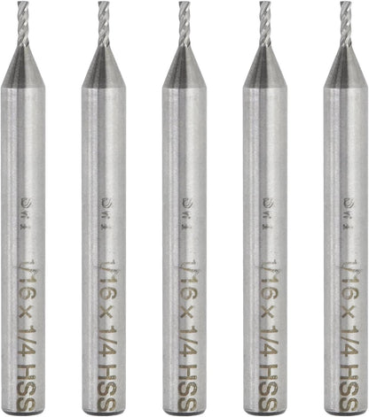 End Mill Cutter 1/16" Cutting Dia 1/4" Shank Dia 4 Flutes End Mill Drill Bit - 5pcs V1258-DP02-B-3884