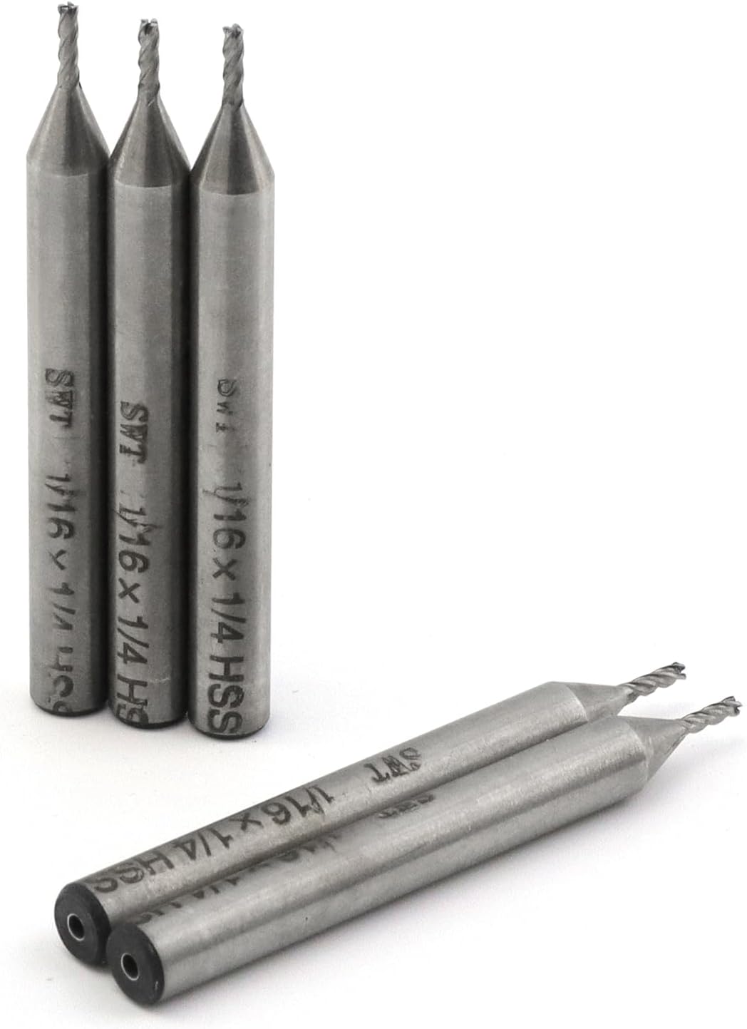 End Mill Cutter 1/16" Cutting Dia 1/4" Shank Dia 4 Flutes End Mill Drill Bit - 5pcs V1258-DP02-B-3884