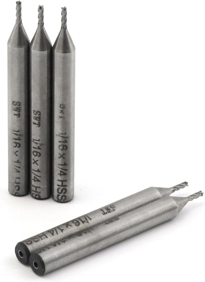 End Mill Cutter 1/16" Cutting Dia 1/4" Shank Dia 4 Flutes End Mill Drill Bit - 5pcs V1258-DP02-B-3884