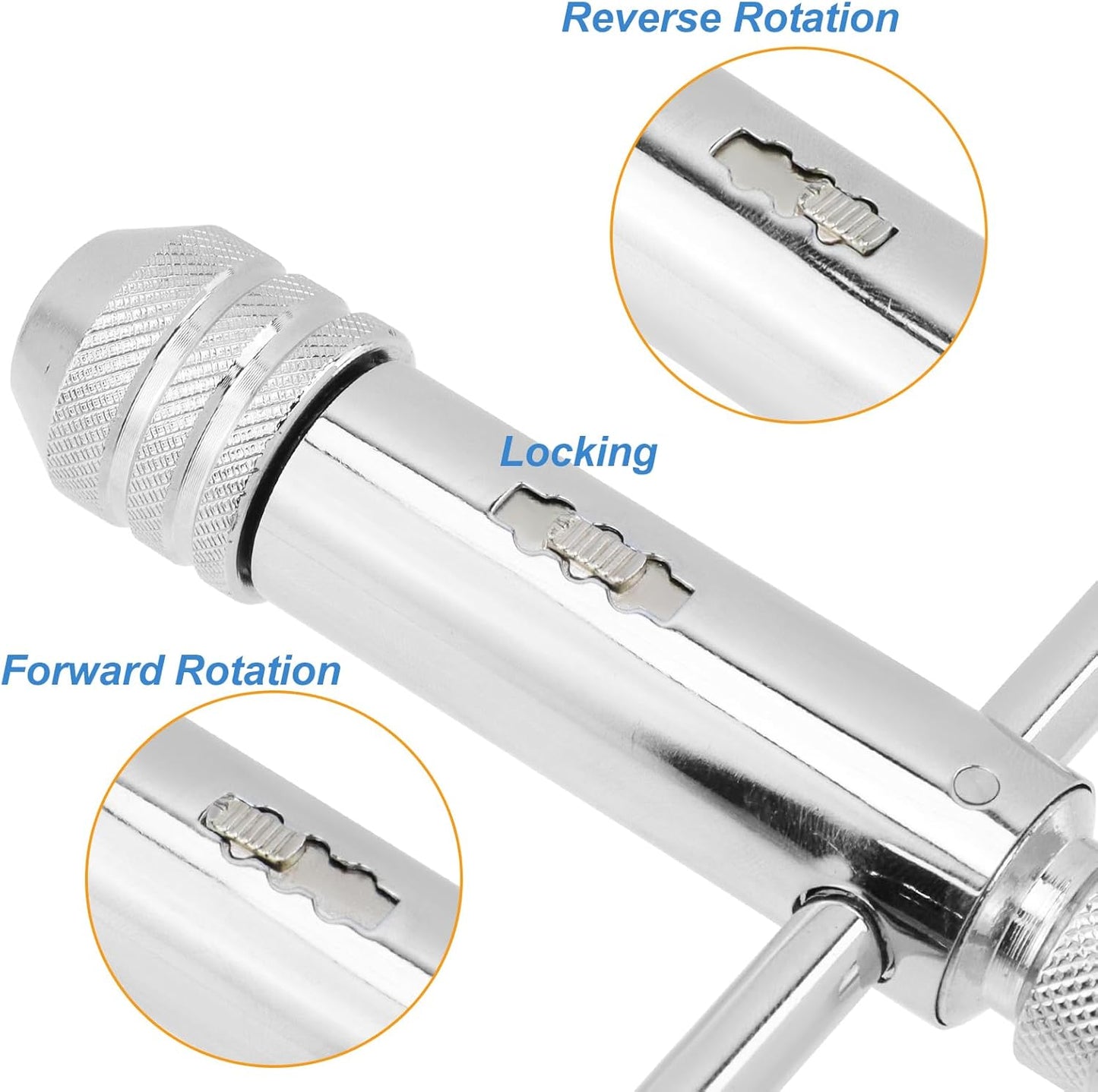 Ratchet Tap Wrench Adjustable T-Handle Tap Wrench Capacity Range M5-M12 V1258-DP02-B-3885