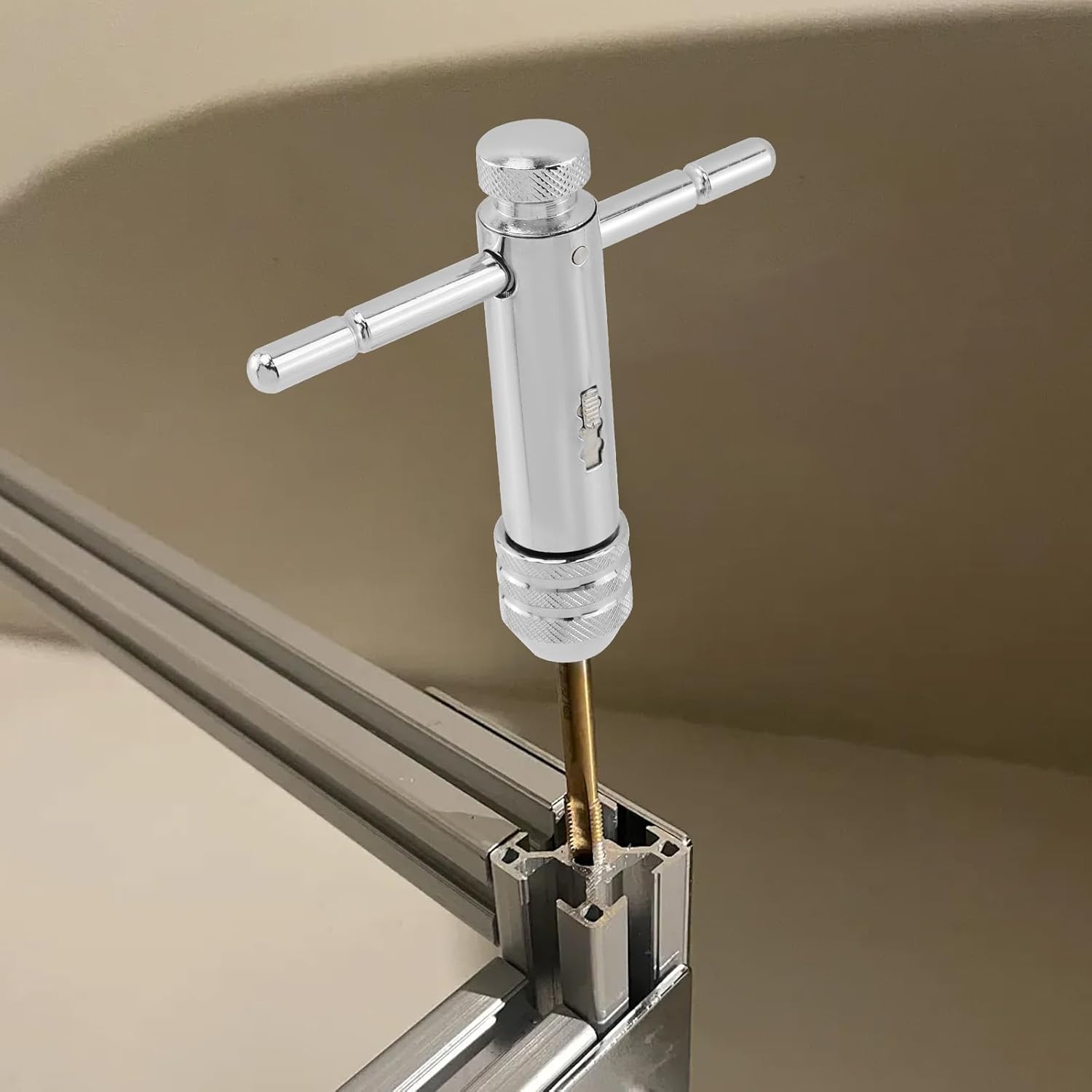 Ratchet Tap Wrench Adjustable T-Handle Tap Wrench Capacity Range M5-M12 V1258-DP02-B-3885
