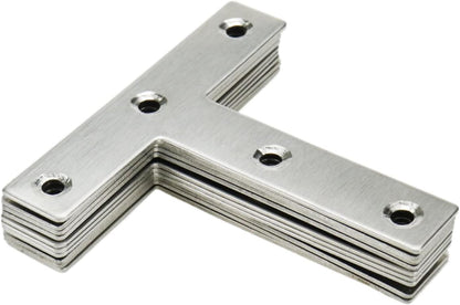 T Brackets Mending Plate 3.14" x 3.14" Stainless Steel Flat Repair Plate - 10pcs V1258-DP02-B-3886