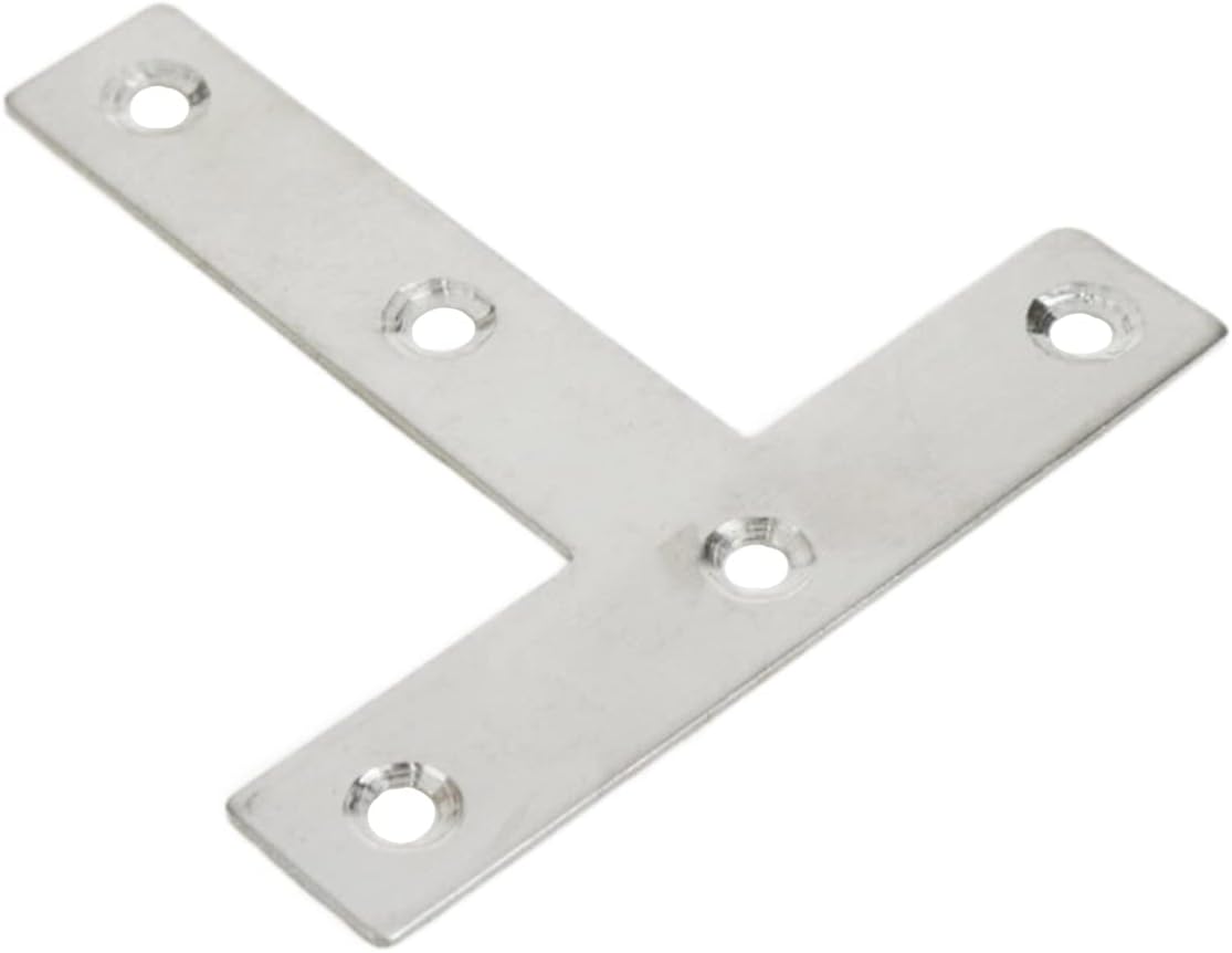 T Brackets Mending Plate 3.14" x 3.14" Stainless Steel Flat Repair Plate - 10pcs V1258-DP02-B-3886