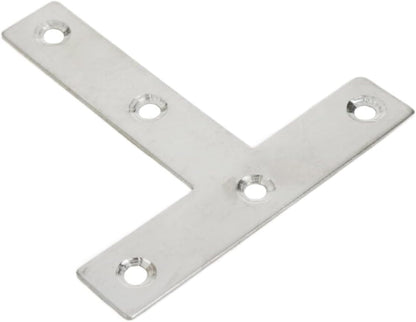 T Brackets Mending Plate 3.14" x 3.14" Stainless Steel Flat Repair Plate - 10pcs V1258-DP02-B-3886