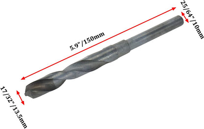 Reduced Shank Drill Bit 17/32"/13.5mm Drilling Dia High Speed Steel Straight Shank Drill Bit V1258-DP02-B-3887