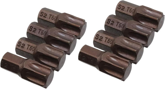 T60 Torx Screwdriver Bit Set 6 Point Star Bits with Hex Shank for Power Screwdriver Drill Impact Driver -8pcs V1258-DP02-B-3893