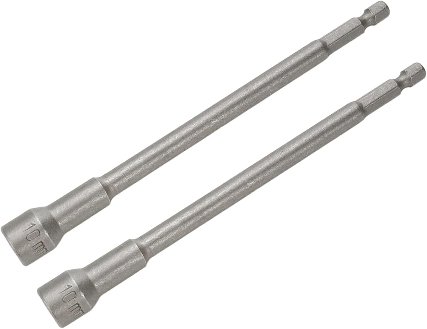 Hex Shank Magnetic Power Nut Driver Bit Set 10mm Hex Socket Extension Long Metric Hex Driver Bits -2pcs V1258-DP02-B-3896