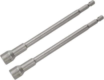 Hex Shank Magnetic Power Nut Driver Bit Set 10mm Hex Socket Extension Long Metric Hex Driver Bits -2pcs V1258-DP02-B-3896