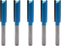 Straight Router Bit Double Flutes for Woodworking 1/4" Shank Dia 3/8" Cutting Dia - Pack of 5 V1258-DP02-B-3900