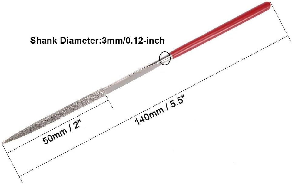 Triangle Diamond Needle Files 5.5"/140mm Length - 10pcs V1258-DP02-B-3903