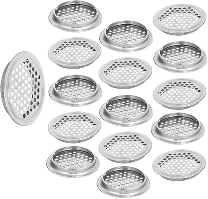 20pcs Soffit Vents 2.08" Mounting Dia Stainless Steel Round Air Vent Louver for Cabinet Bathroom Office V1258-DP02-B-3905