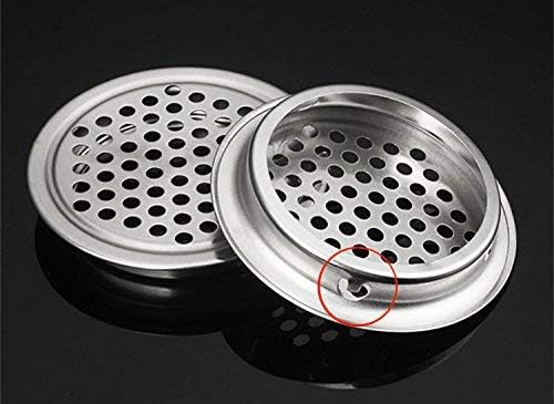 20pcs Soffit Vents 2.08" Mounting Dia Stainless Steel Round Air Vent Louver for Cabinet Bathroom Office V1258-DP02-B-3905