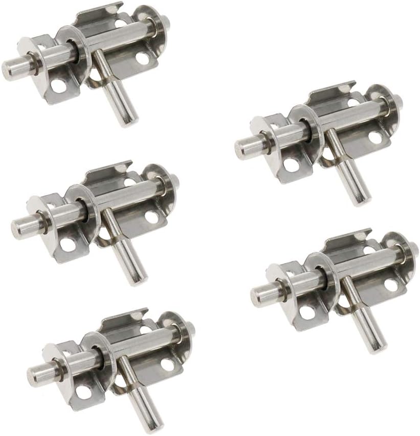 Slide Bolt Latch Stainless Steel Security Guard Door Latch -Pack of 5 V1258-DP02-B-3914
