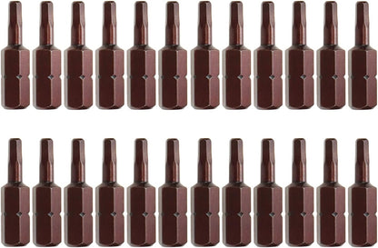 3mm Hex Tamper Resistant Bit Set 1/4 Inch Hex Shank Magnetic Bit Set 1 Inch Length - 24pcs V1258-DP02-B-3919