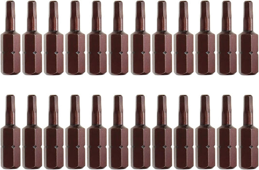 3mm Hex Tamper Resistant Bit Set 1/4 Inch Hex Shank Magnetic Bit Set 1 Inch Length - 24pcs V1258-DP02-B-3919