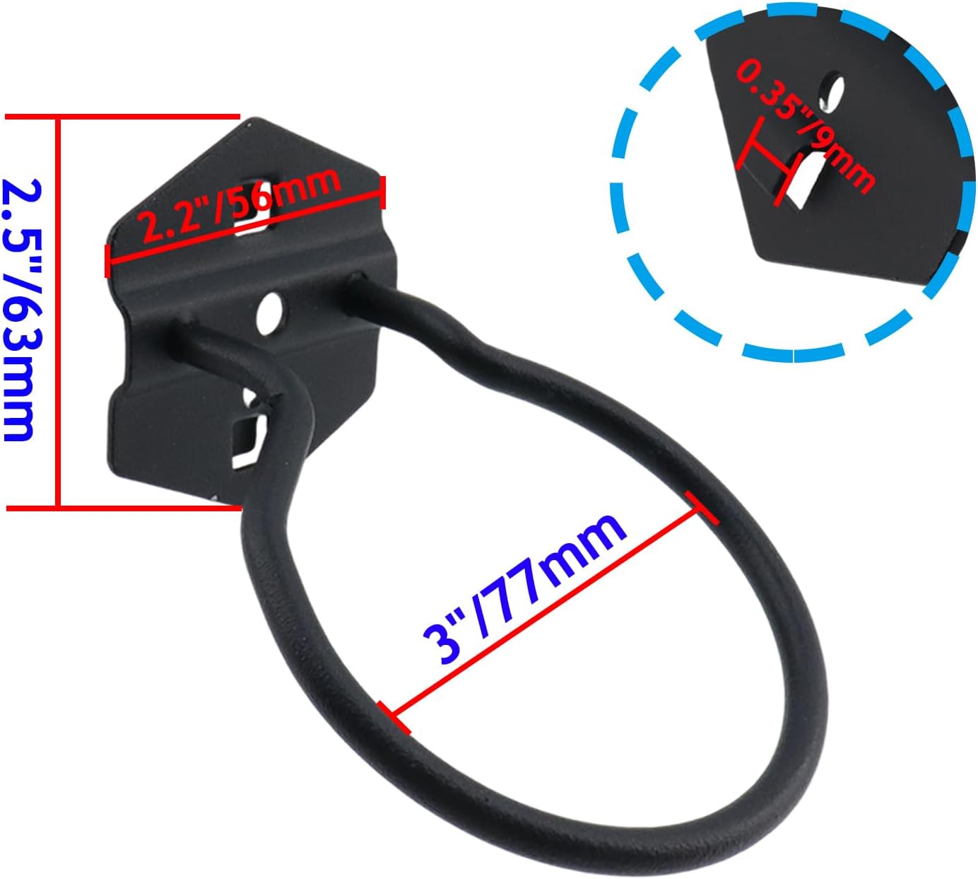 Pegboard Power Tool Holders Pegboard Hooks Heavy Duty Metal Steel 3/8" Square Hole Loop Peg Hooks Suitbale V1258-DP02-B-3924
