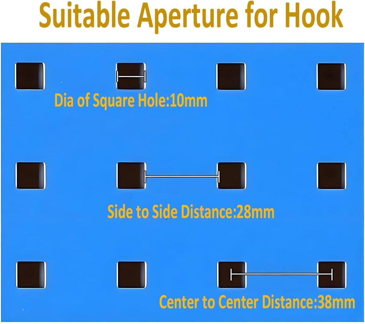 Pegboard Power Tool Holders Pegboard Hooks Heavy Duty Metal Steel 3/8" Square Hole Loop Peg Hooks Suitbale V1258-DP02-B-3924