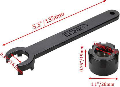 ER20M Wrench Collet Chuck Spanner with ER20M Collet Nut for CNC Milling Chuck Holder Lathe -2pcs V1258-DP02-B-3925
