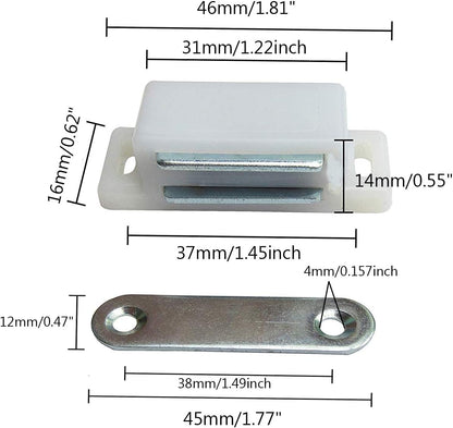 Magnetic Door Catch Latches for Cabinet Doors, Cupboards, Drawers & Shutters -Pack of 10 V1258-DP02-B-3927