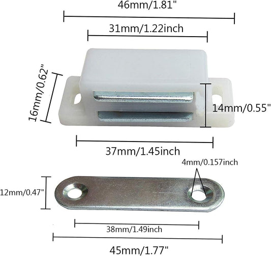 Magnetic Door Catch Latches for Cabinet Doors, Cupboards, Drawers & Shutters -Pack of 10 V1258-DP02-B-3927