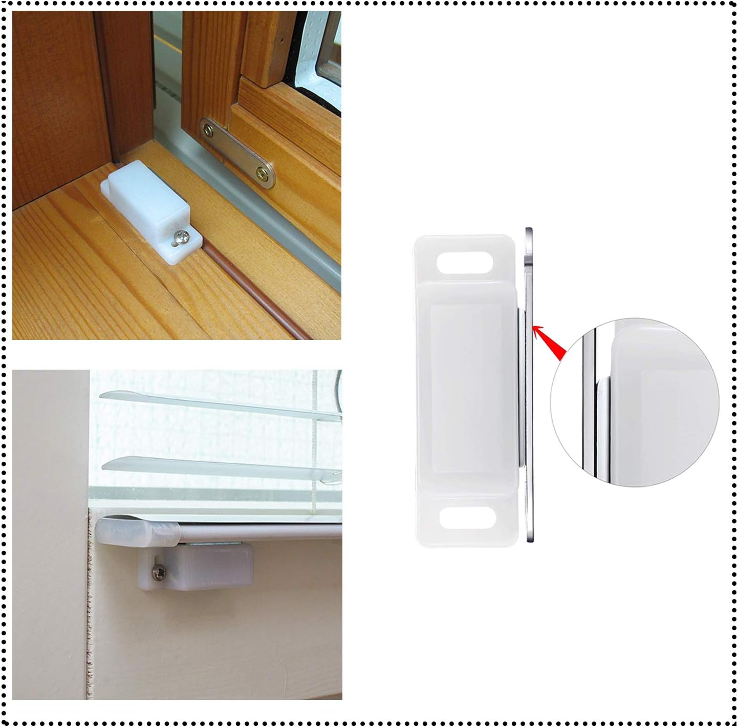 Magnetic Door Catch Latches for Cabinet Doors, Cupboards, Drawers & Shutters -Pack of 10 V1258-DP02-B-3927