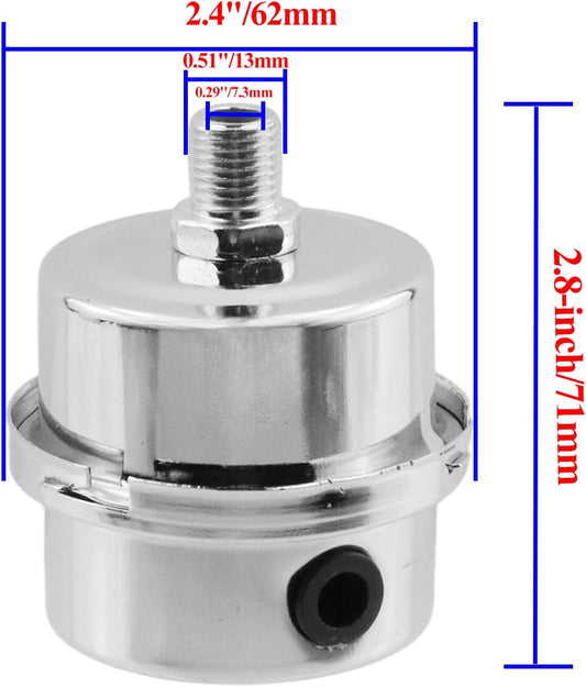 Air Compressor Filter 1/4" Thread Air Compressor Intake Filter Sound Muffler Accessories for Blowers, V1258-DP02-B-3928