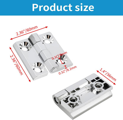 Butt Hinge Zinc Alloy Door Hinge Polished Chrom Silver Residential Bed Room Hinge for Doors Hardware 2.36" x V1258-DP02-B-3935