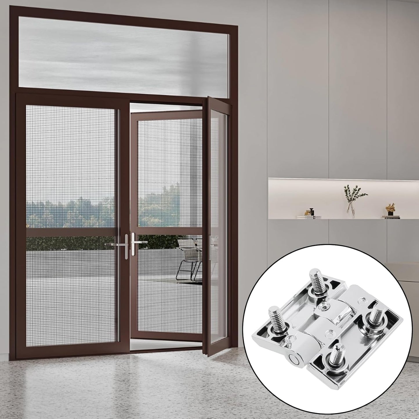 Cabinet Hinge Zinc Alloy Door Hinges with Screw Bolts Polished Chrom Silver Butt Hinge for Electrical V1258-DP02-B-3936