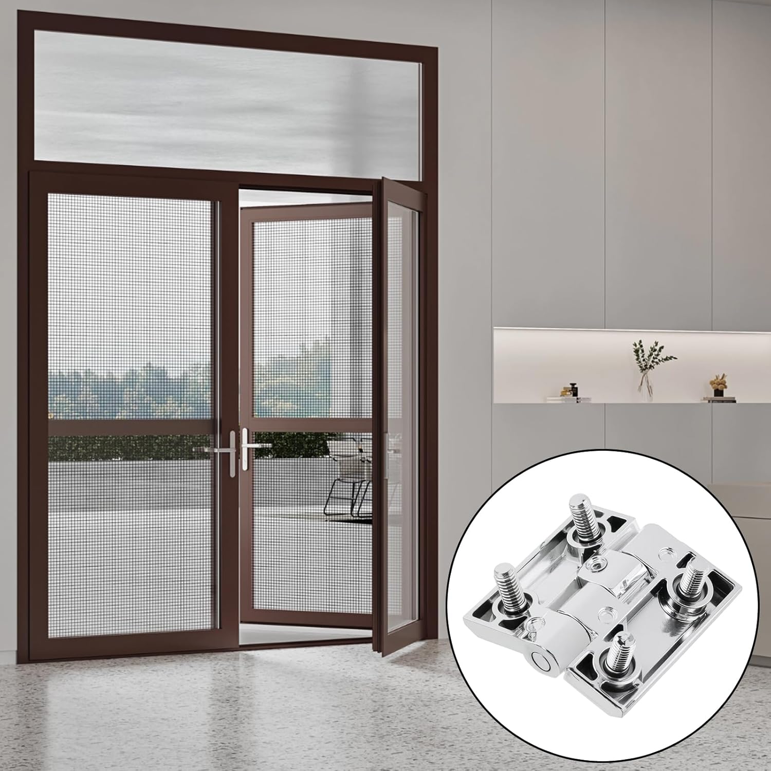 Cabinet Hinge Zinc Alloy Door Hinges with Screw Bolts Polished Chrom Silver Butt Hinge for Electrical V1258-DP02-B-3936