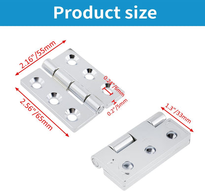 Butt Hinge Zinc Alloy Cabinet Hinges Polished Chrom Silver Residential Bed Room Hinge for Doors Hardware V1258-DP02-B-3941