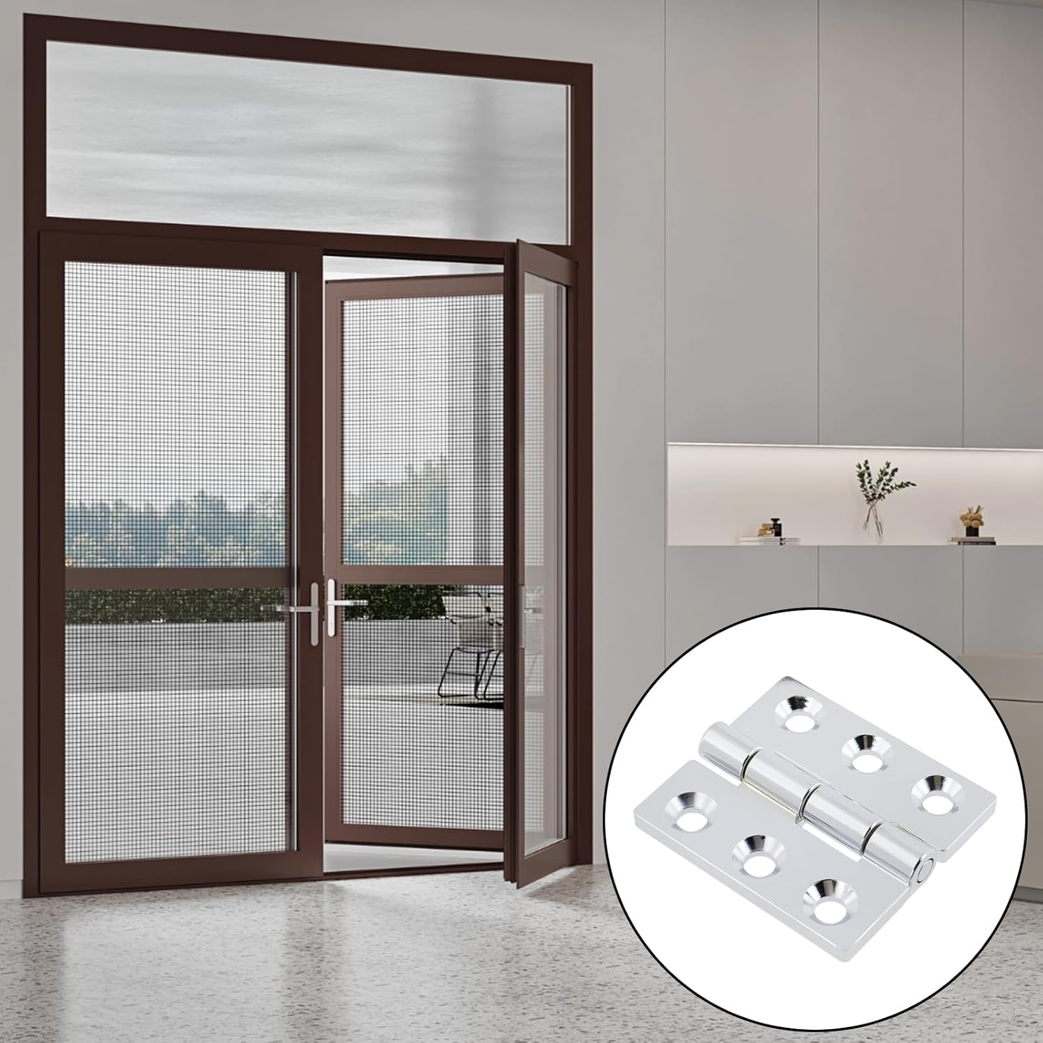 Butt Hinge Zinc Alloy Cabinet Hinges Polished Chrom Silver Residential Bed Room Hinge for Doors Hardware V1258-DP02-B-3941