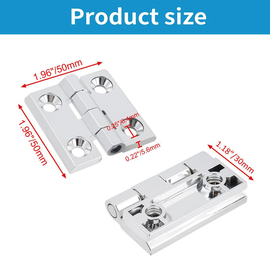 Butt Hinge Zinc Alloy Door Hinge Polished Chrom Silver Boat Hatch Hinges Heavy Duty Residential Bed Room V1258-DP02-B-3942