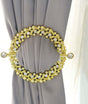 Efavormart 2 Pack | 7" Gold Barrette Style Acrylic Crystal Curtain Tie Backs, Round Backdrop Drapery Brooch V1258-DP02-B-3943