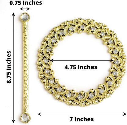 Efavormart 2 Pack | 7" Gold Barrette Style Acrylic Crystal Curtain Tie Backs, Round Backdrop Drapery Brooch V1258-DP02-B-3943