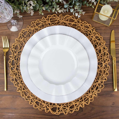 Efavormart 6 Pack 15" Natural Metallic String Round Placemats for Wedding Events Birthday Party V1258-DP02-B-3946