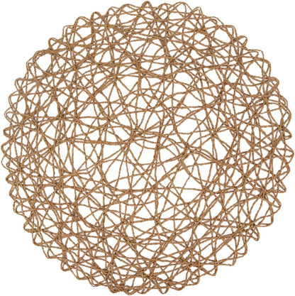 Efavormart 6 Pack 15" Natural Metallic String Round Placemats for Wedding Events Birthday Party V1258-DP02-B-3946